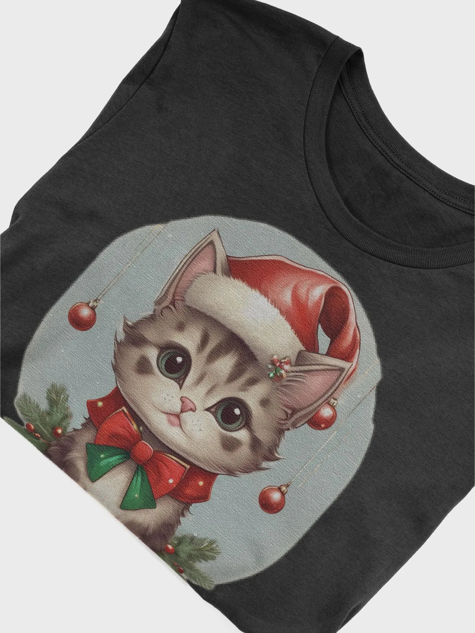 cute little kitten wearing a santa hat Supersoft T-Shirt product image (5)