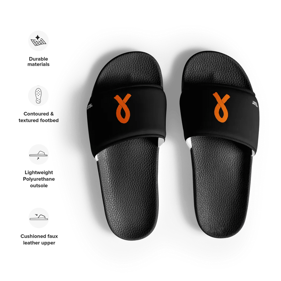 White HApex Gear White Logo Cancer Awareness Orange Ribbon. Black Women's Slides product image (12)