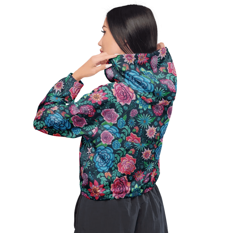 Bold Coastal Blooms | Women’s Cropped Windbreaker | Bold, Floral & Adventure-Ready product image (3)
