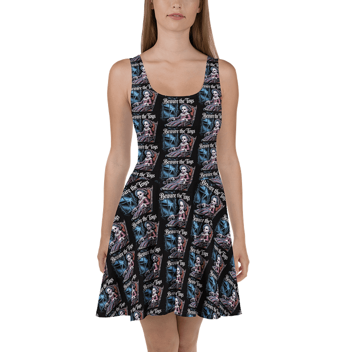 Midnight Veil Designs All-Over Print Skater Dress - Black Beware the Toys Gothic product image (2)
