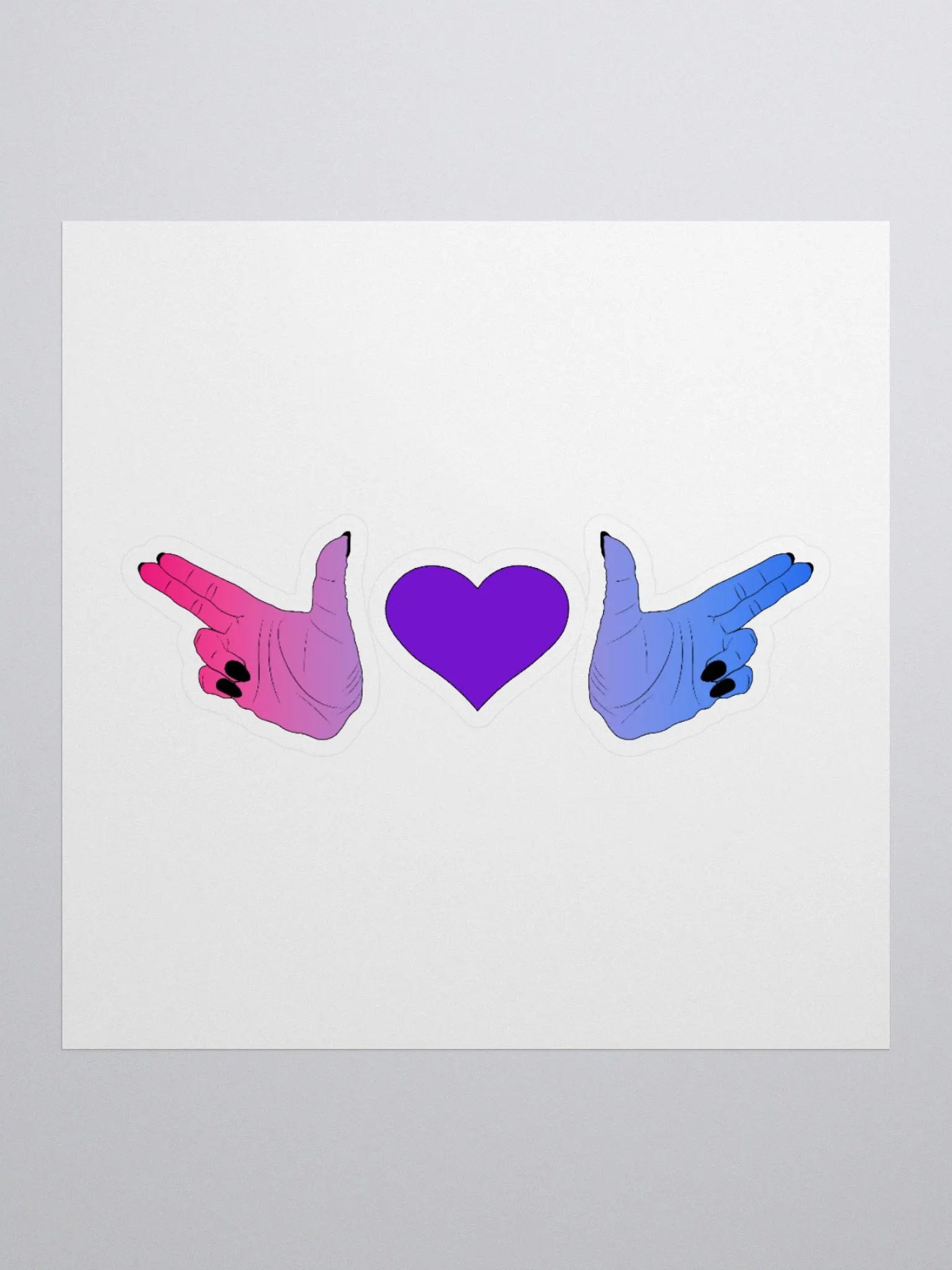 Finger Guns (bi flag) Sticker product image (2)