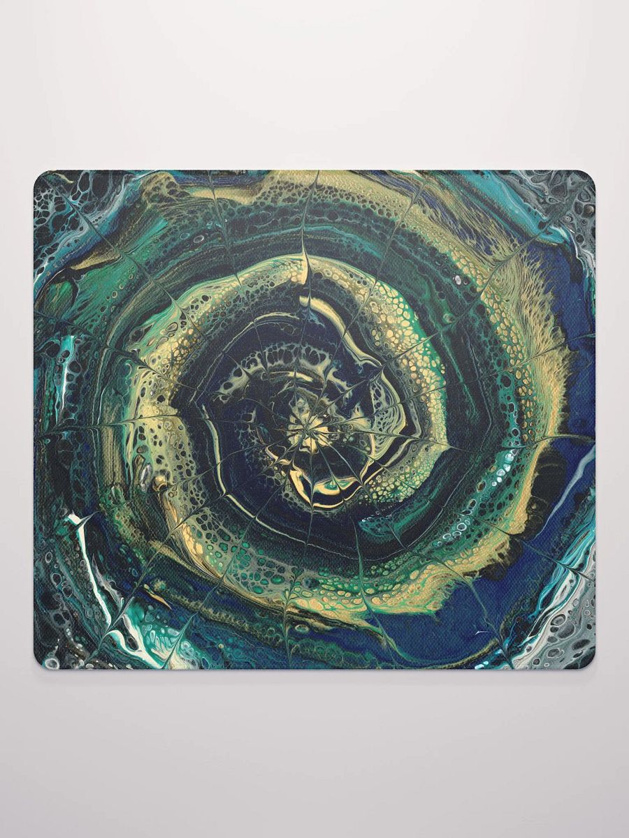 Midnight Halo - Abstract Acrylic Ring Pour, Printed Mouse Pad product image (2)