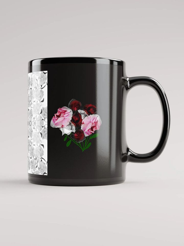 Gray Roses Rose Bouquet Black Coffee Mug product image (2)