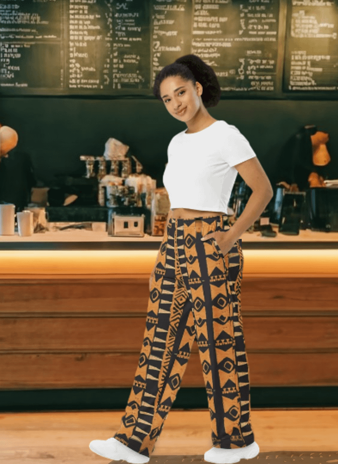 African-Inspired Brown & Black Pants, Unisex product image (3)