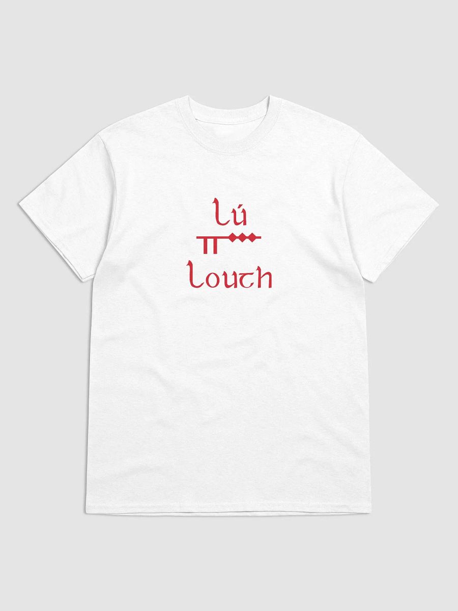Louth/Lú Scholastic style Ogham white printed T-shirt product image (1)
