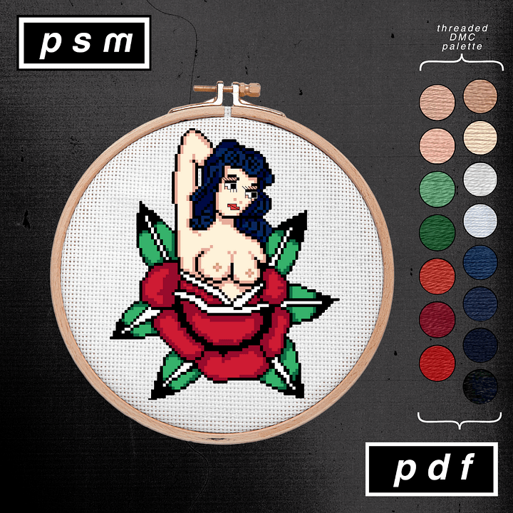 Bert Grimm Pin Up Girl in a Rose Pattern product image (1)