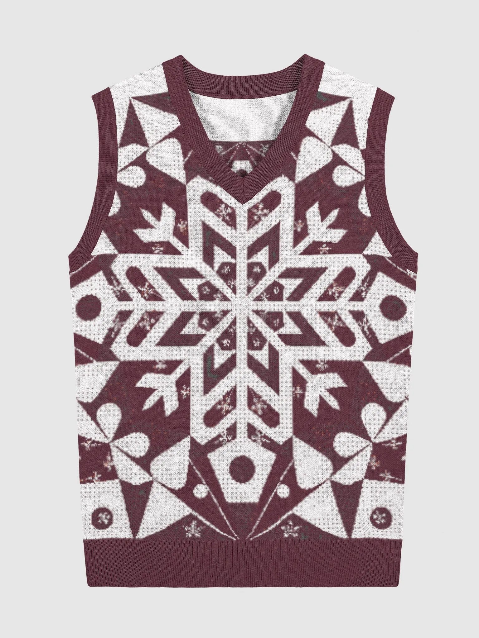 Snowflake Chic Knitted V-Neck Vest product image (1)
