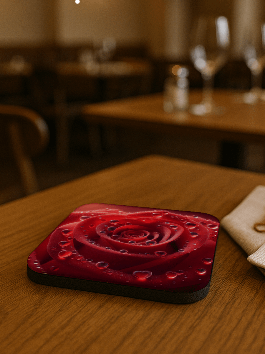 Red Rose Cork Coaster product image (4)