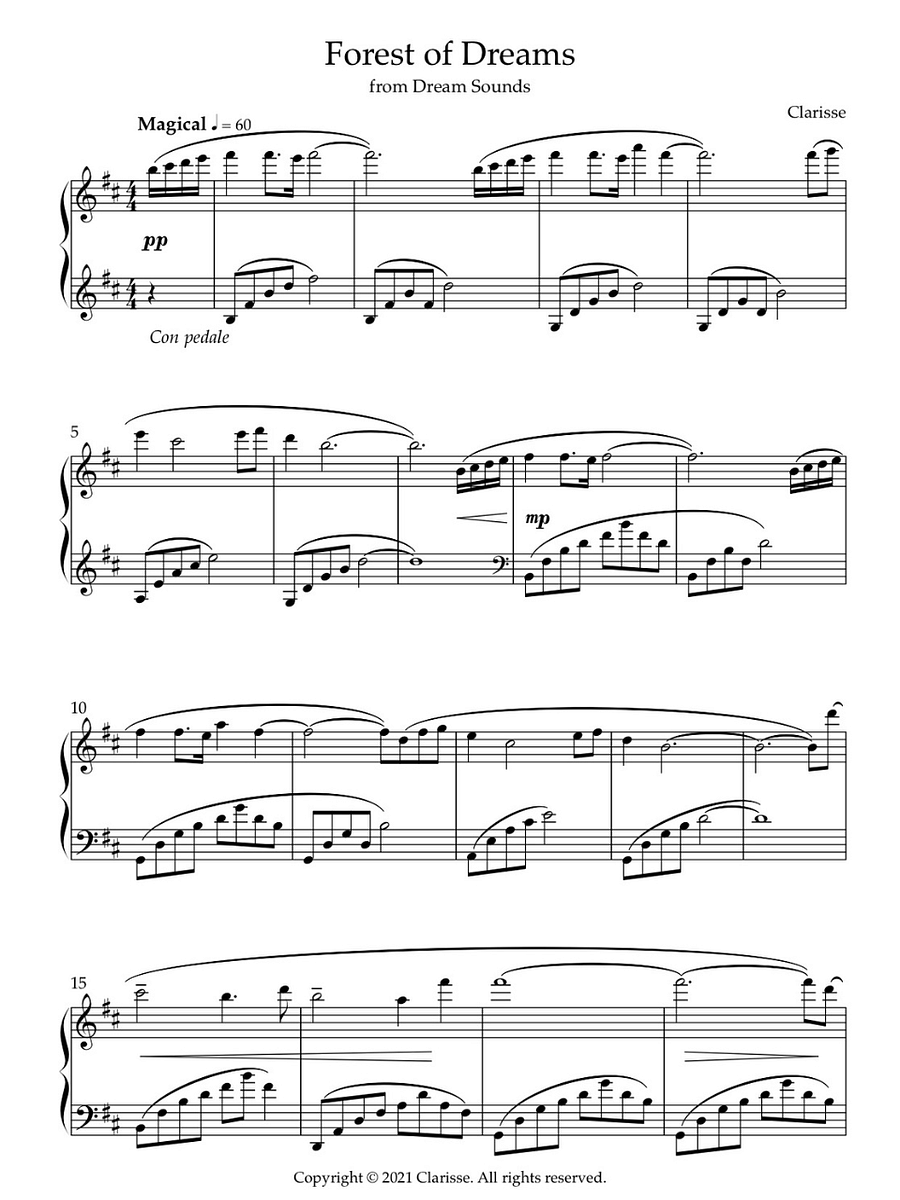 Forest of Dreams - Sheet Music product image (1)