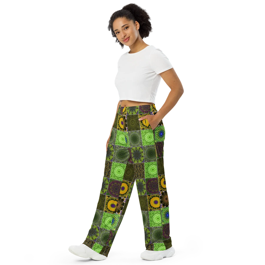 Green Crazy Quilt Wideleg Pants product image (4)