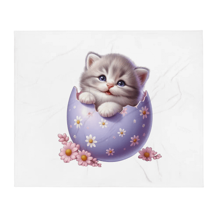 Kitten Easter Egg - Throw Blanket product image (1)