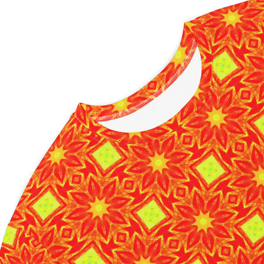 Abstract Repeating Orange Flower T Shirt Dress product image (5)