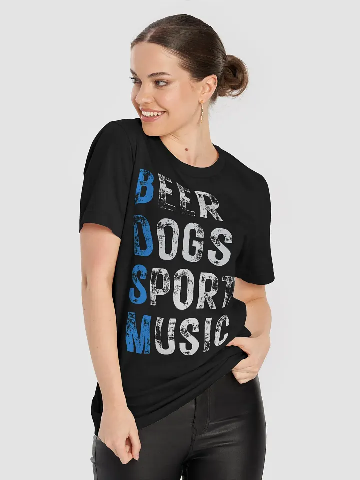 Beer Dogs Sports Music T-Shirt – Funny Blue Shirt Gift for Men and Women product image (2)