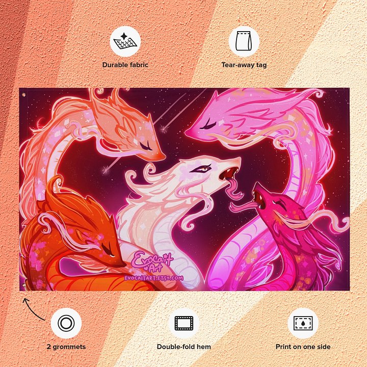 Fantasy Hydra Lesbian Subtle Pride Flag product image (2)