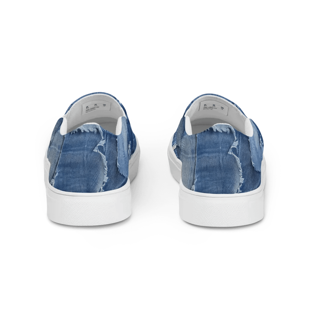 Rip Denim Look Women Slip-On Canvas shoes product image (4)