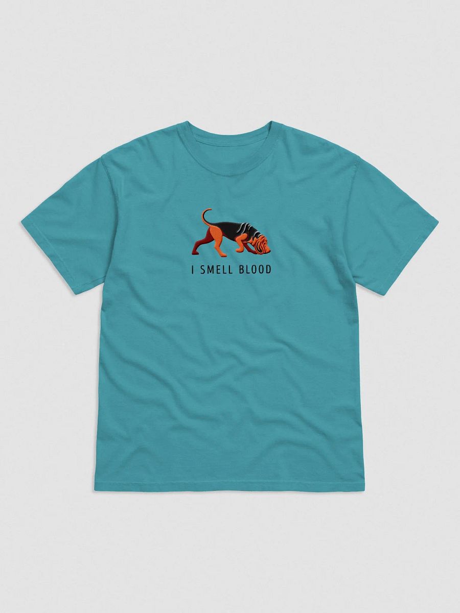 I Smell Blood T-Shirt(Embroidered) of a Bloodhound(Black & Tan) product image (4)