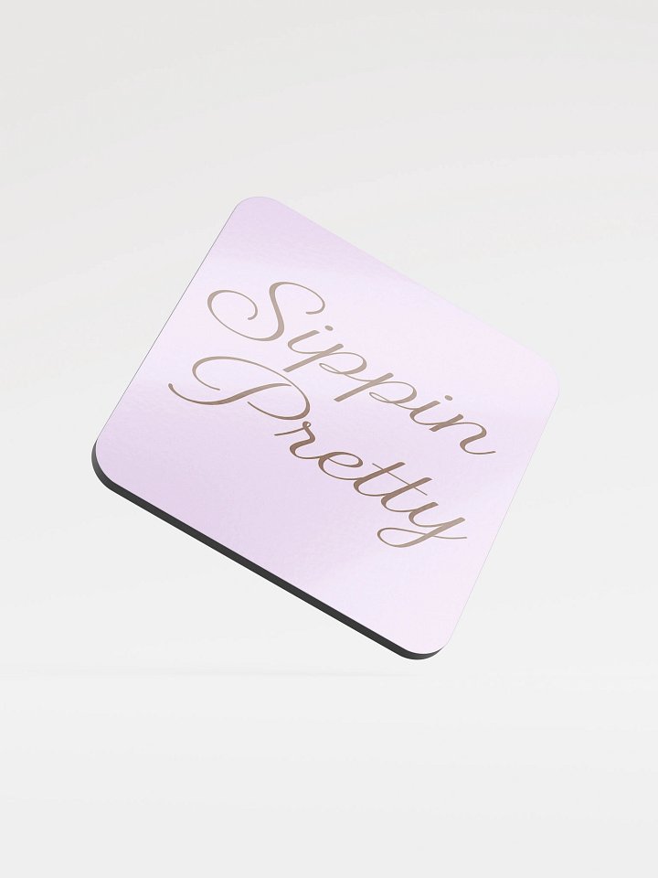 Sippin Pretty Purple Glossed Cork Coaster product image (1)