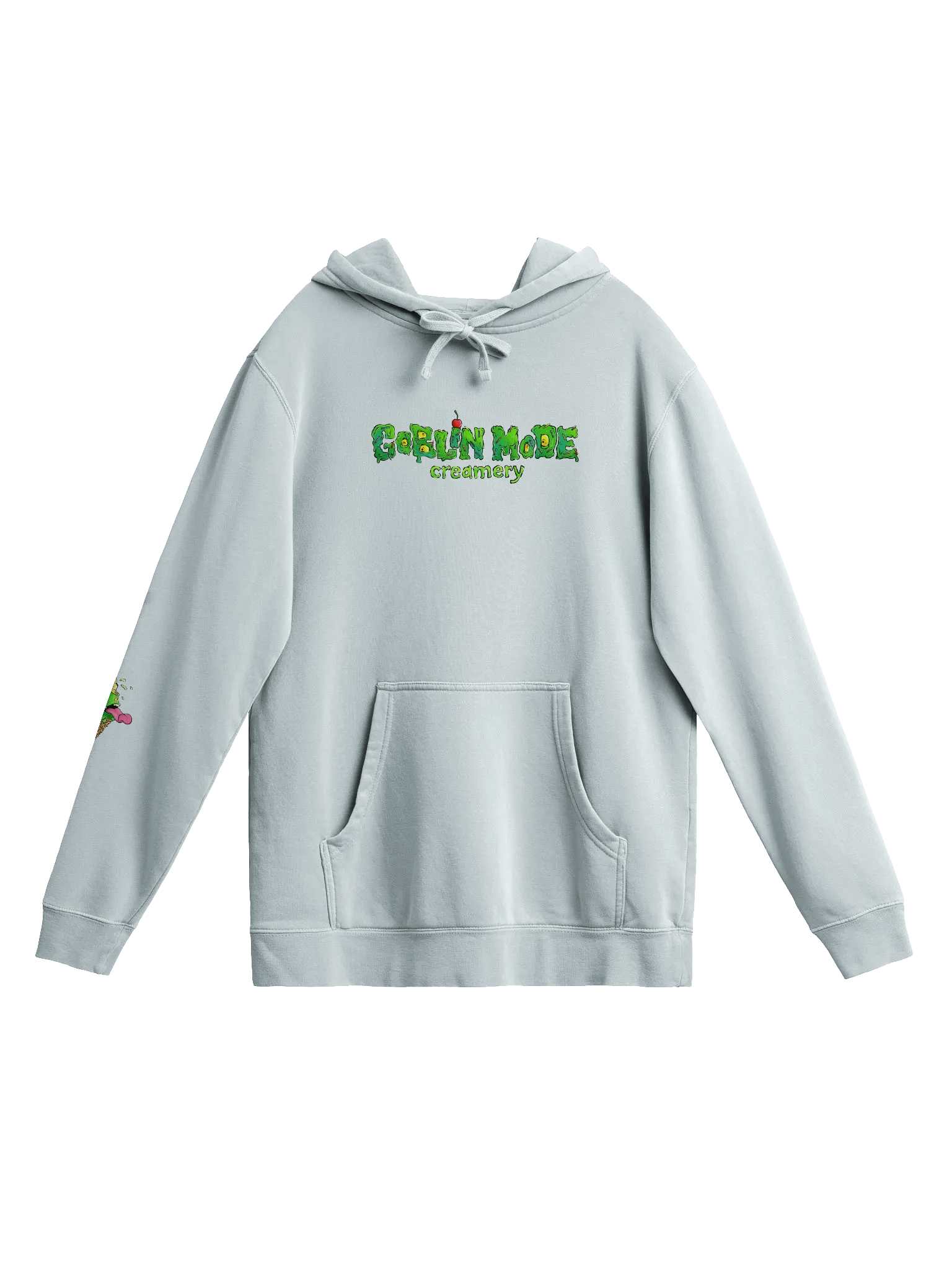 Goblin Mode Creamery hoodie Goblin logo on back & cone logo on right sleeve - Hoodie product image (1)