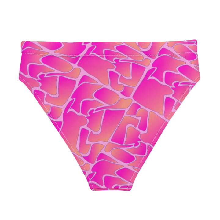 Crazy Paving Pink Pattern Padded High Waisted Bikini Bottom product image (2)