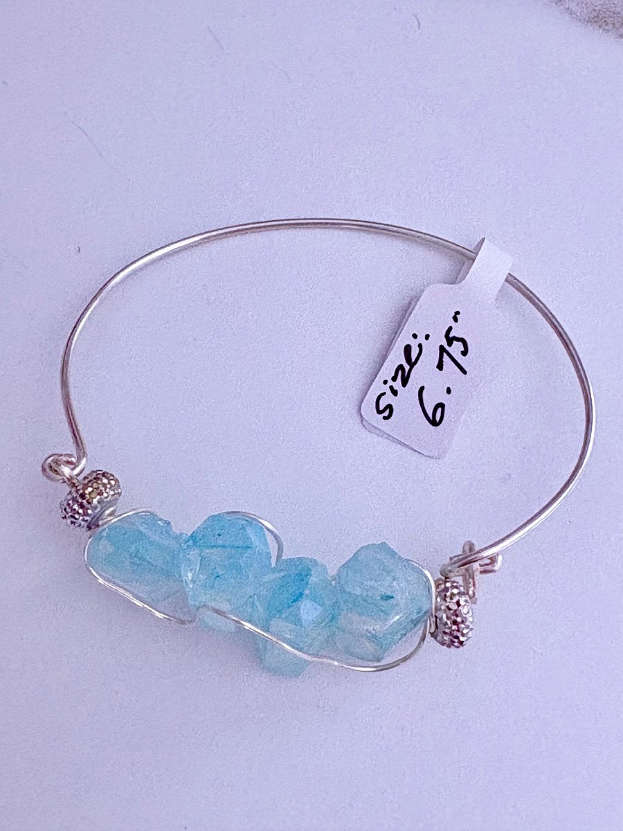 Handmade 7.5" Wire Wrapped Bracelet | Light Pink Crystals | Coastal Charm Jewelry by Monique Faella Designs™ | MFD-00196 product image (7)