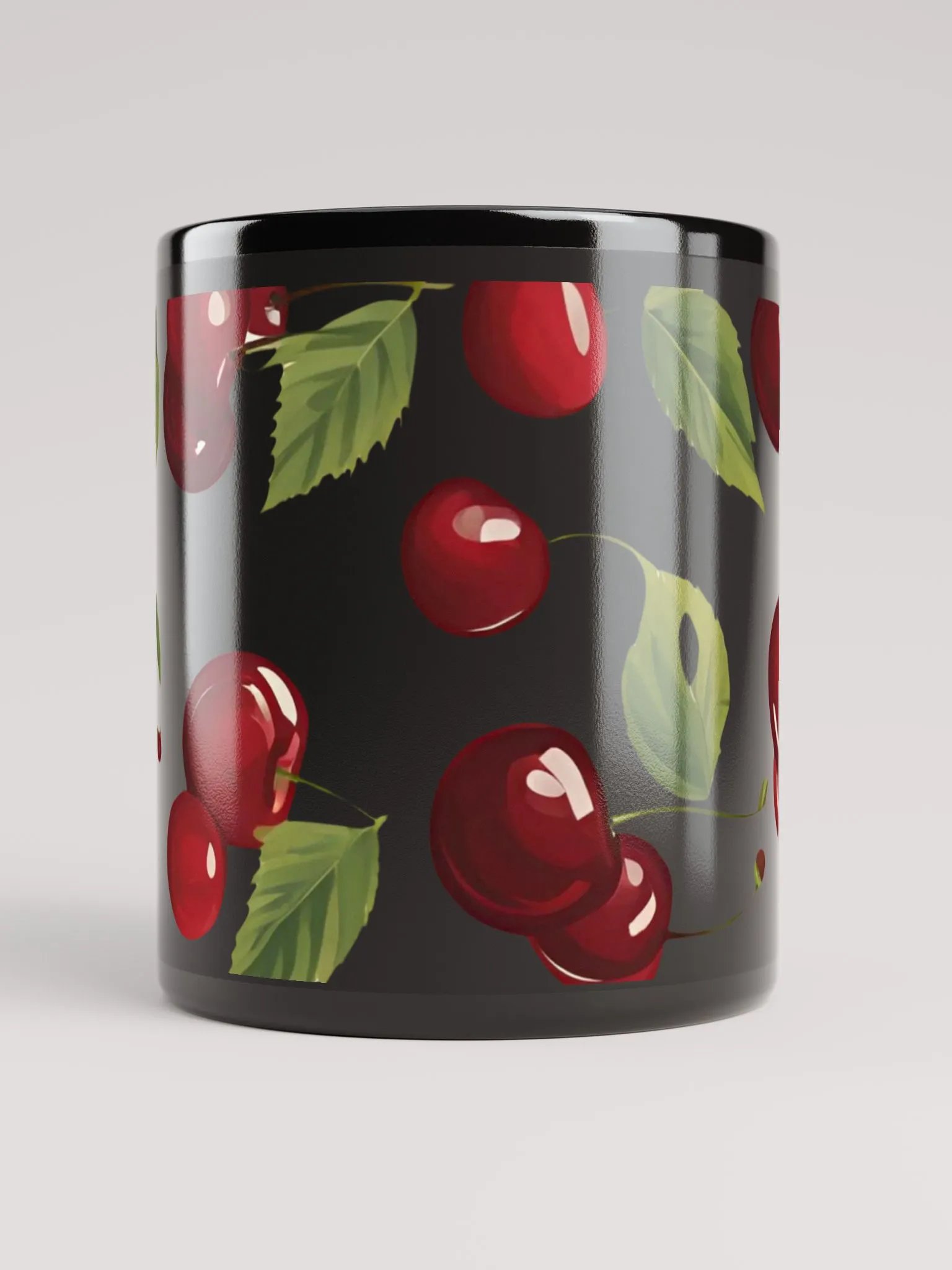 Cherry Blooms Fruit Design Black Mug product image (9)