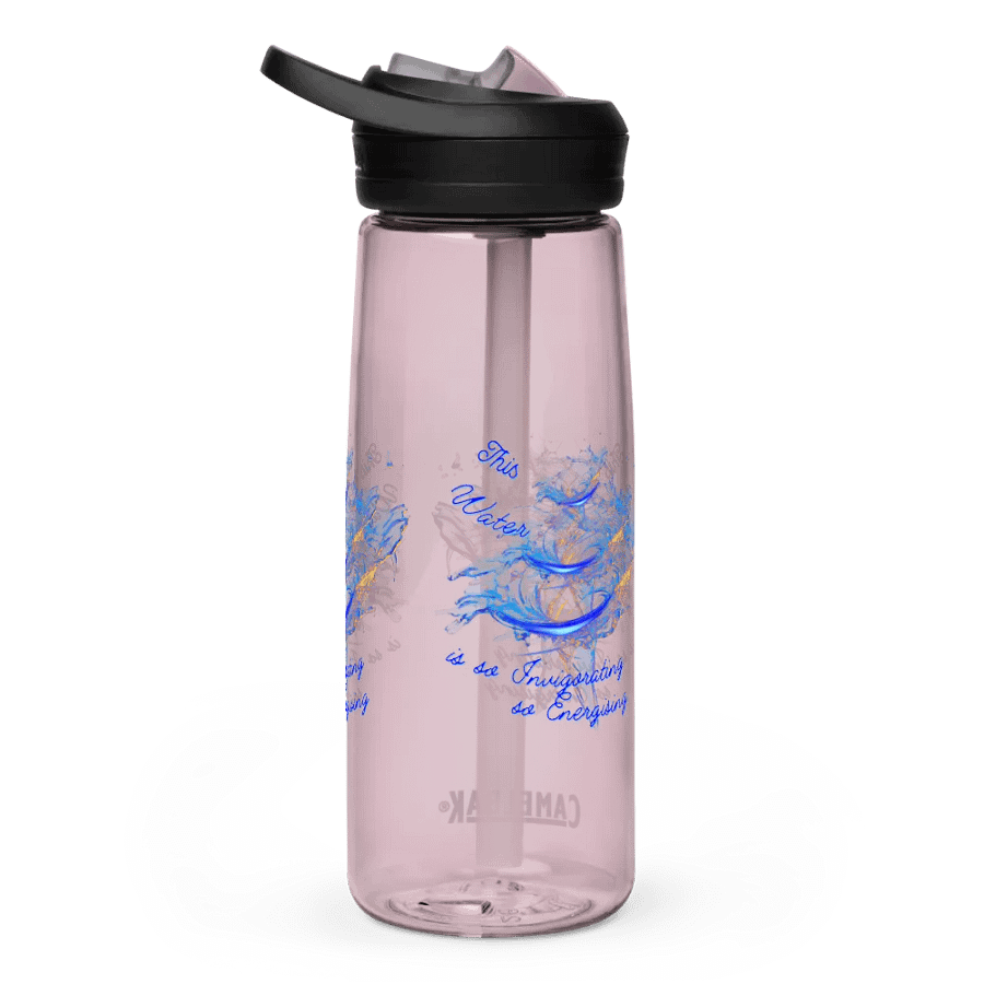 Camelback water bottle with beautiful swirly blue whirlpool  design featuring 'This water is so energising' product image (4)