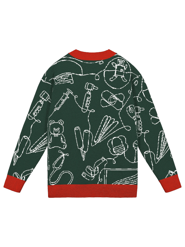 service lines (pediatrics - holiday green cardigan) product image (2)