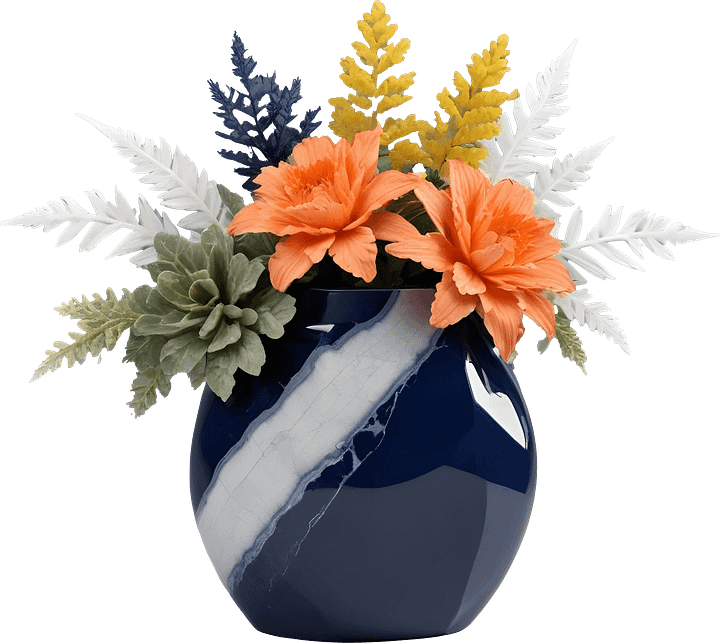 Golden Tides – Tropical Luxe Ceramic Vase PNG product image (1)