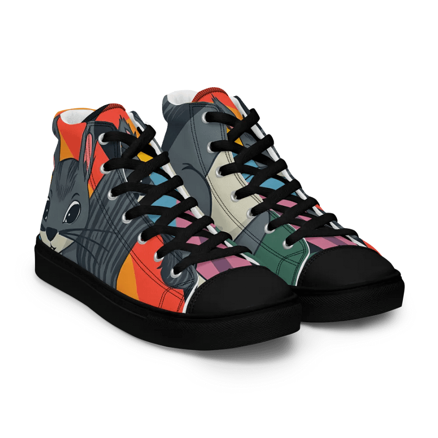 Retro squirrel Chic: Handmade Women's premium Canvas high tops product image (8)
