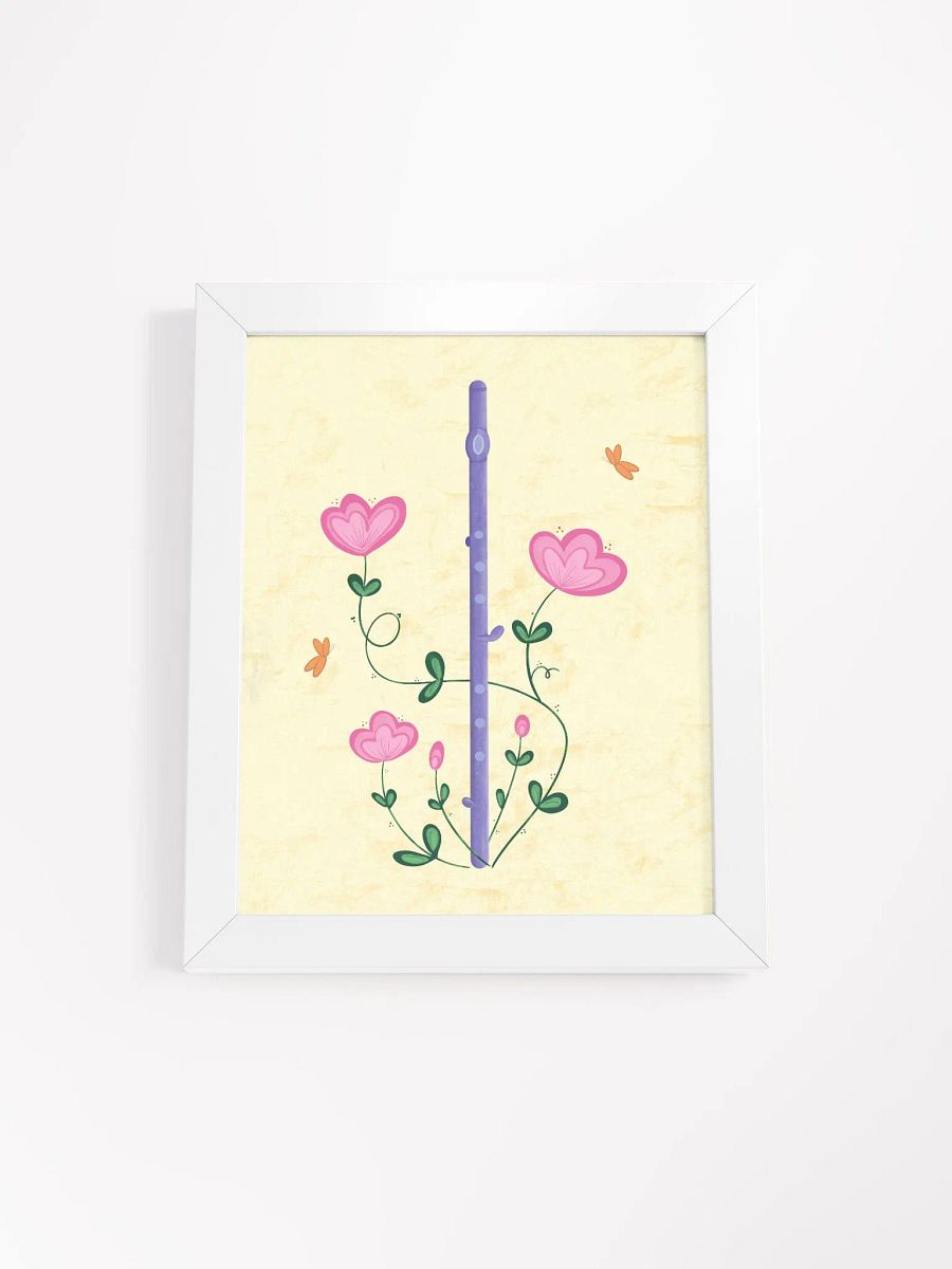 Flute with Whimsical Pink Flowers Poster product image (1)