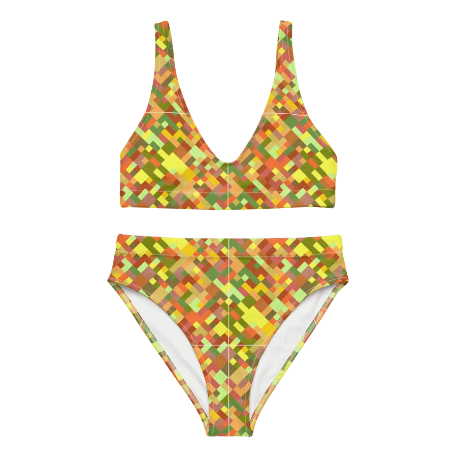 Colorful Mosaic Pattern Design High Waisted Bikini - v2 product image (3)