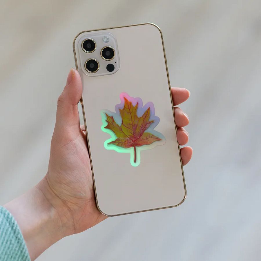 Autumn Leaf Holographic Sticker product image (8)