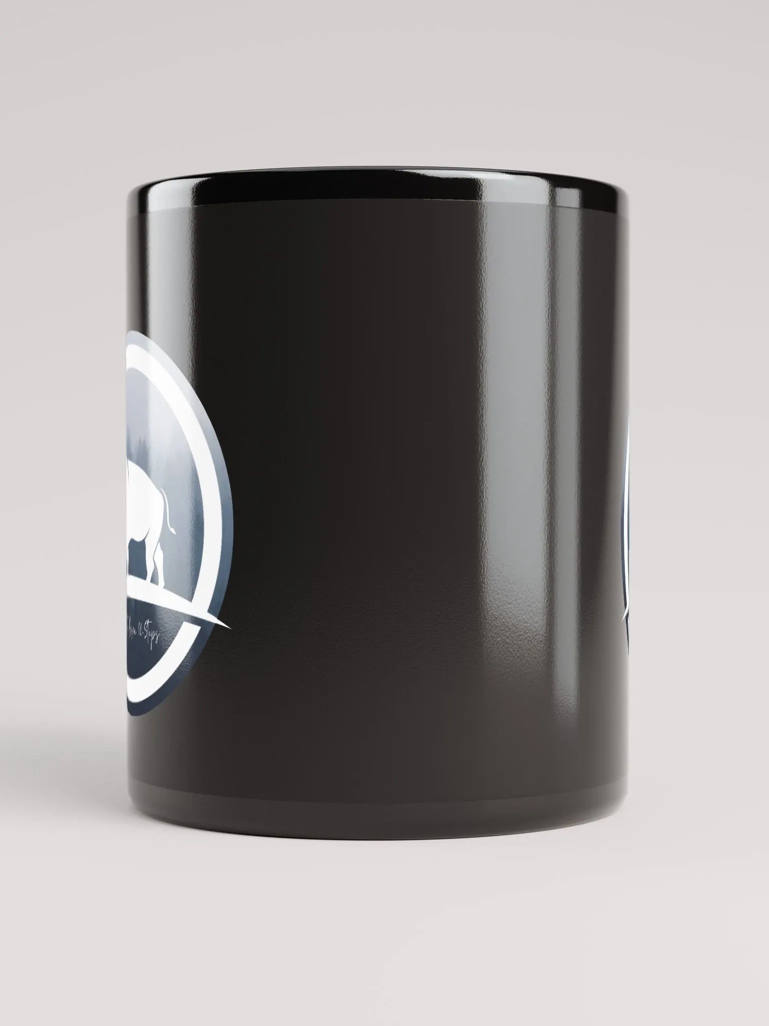 White Bison 12 Steps Glossy Black Mug product image (5)