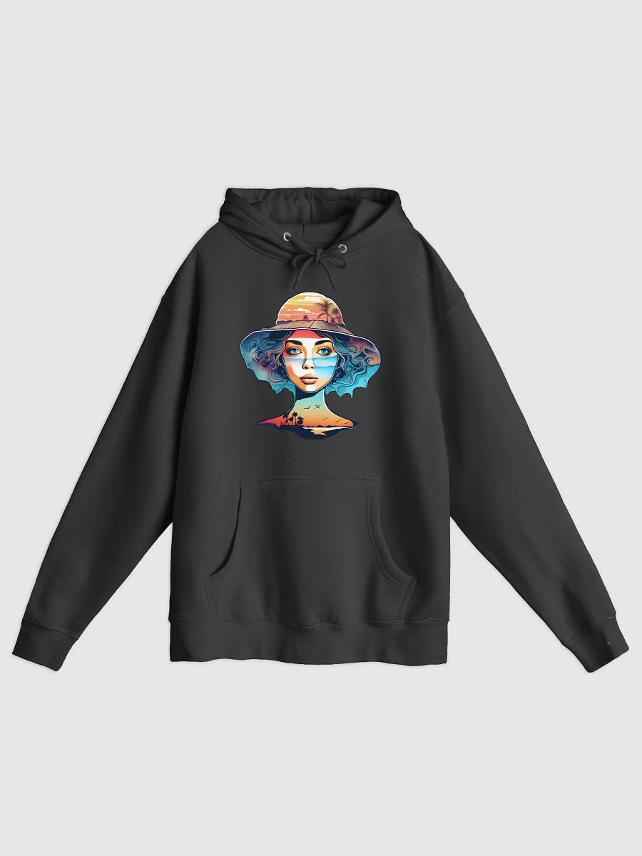 Girl with Sunhat and Sunset Beach Scene Hoodie product image (1)