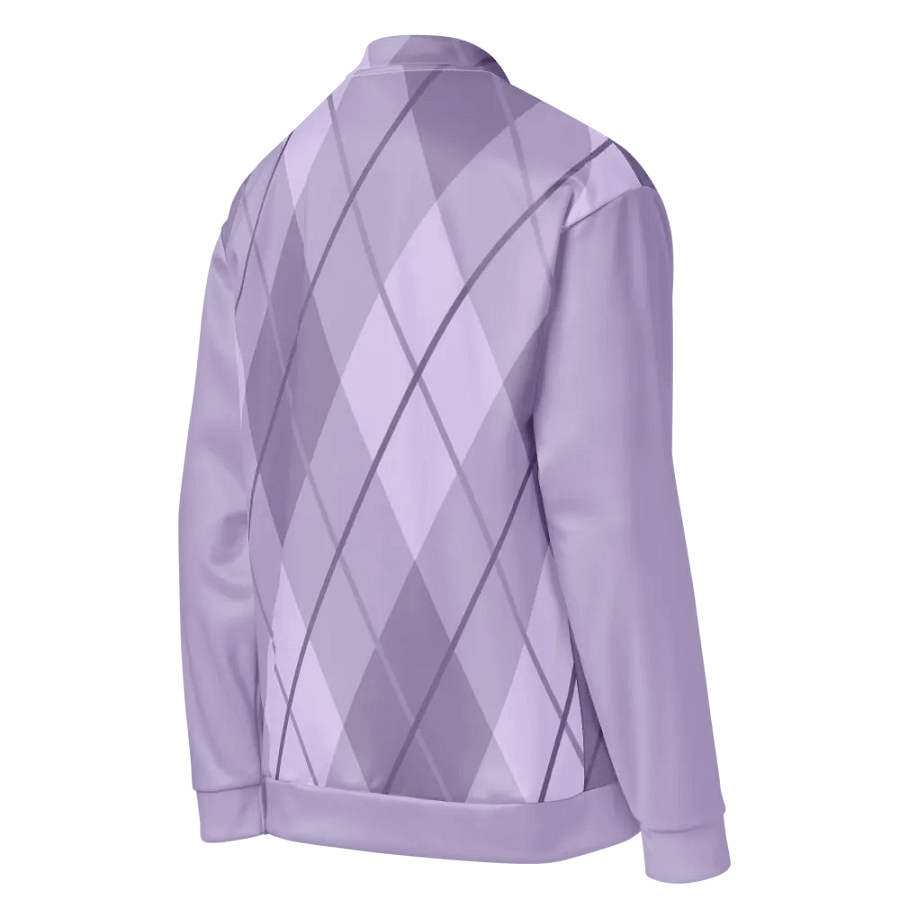 Lilac Argyle Bomber Jacket product image (4)