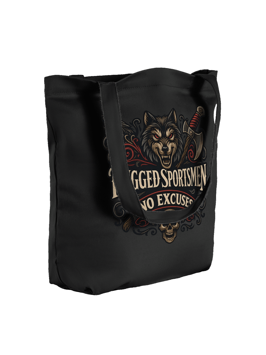 Rugged Sportsmen No Excuses Wolf & Skull Tote Bag product image (3)