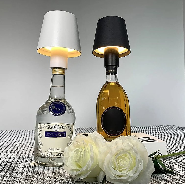LED Dimmable Bottle Lamp 3 Color Temperature, Wireless Table Lamp For Indoor And Outdoor, USB Rechargeable Bottle Lamp For Family, Restaurant & Bar (1 Pc) product image (2)