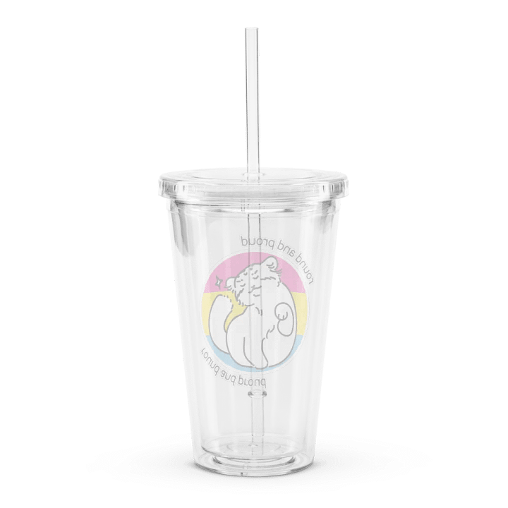 Round and Proud Manul Pansexual Version - Transparent Cup & Straw product image (2)
