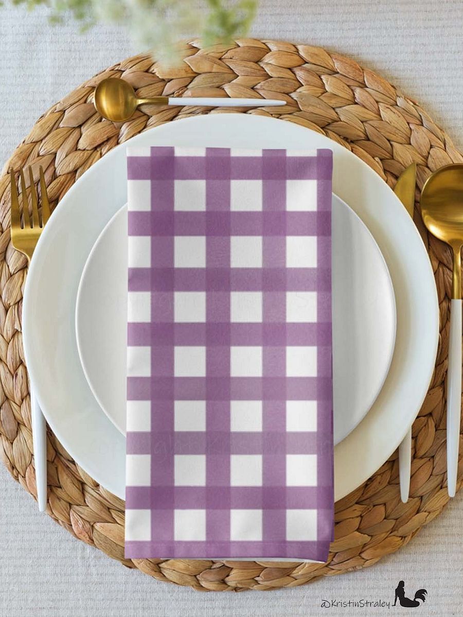 Gingham Colors Set Cloth Napkins Set of 4 product image (7)