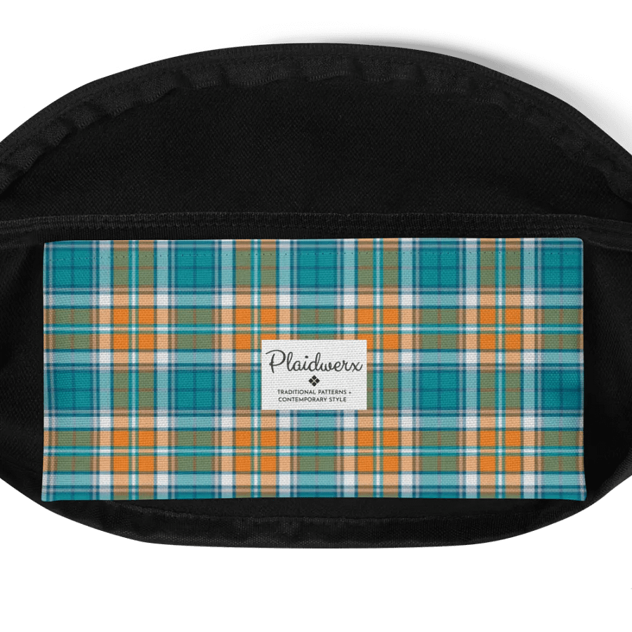 Turquoise and Orange Sporty Plaid Fanny Pack product image (6)