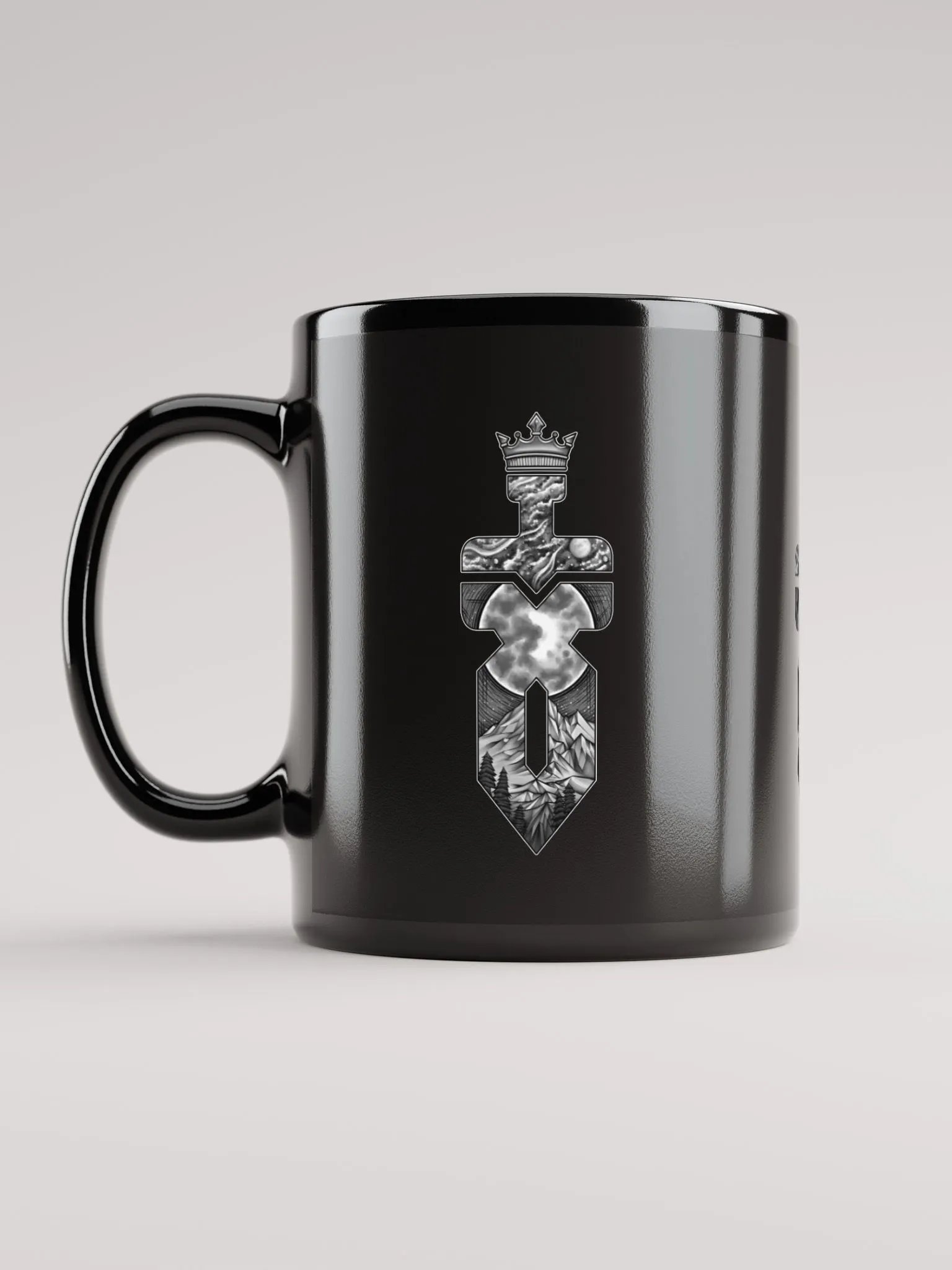 Glossy Black Mug with Logo product image (6)