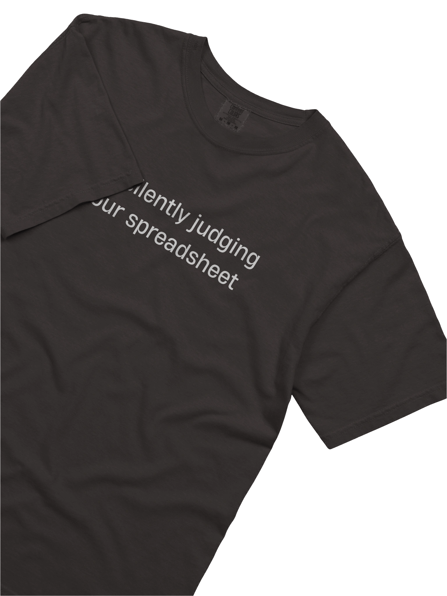 T-shirt “i'm silently judging your spreadsheet” - white typo print product image (14)
