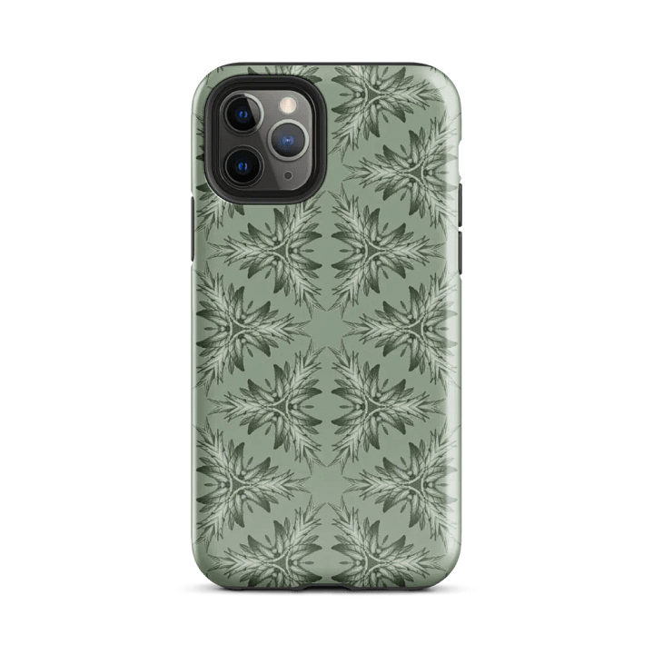 Tough Phone Case for iPhone® - Green Geometric Floral Pattern product image (2)