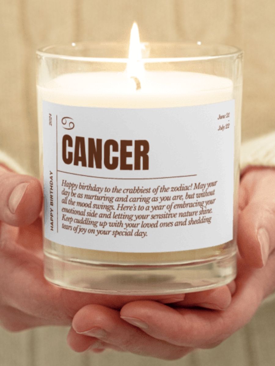 Funny Astrology Cancer Candle, Birth Month Gift For A Friend product image (1)