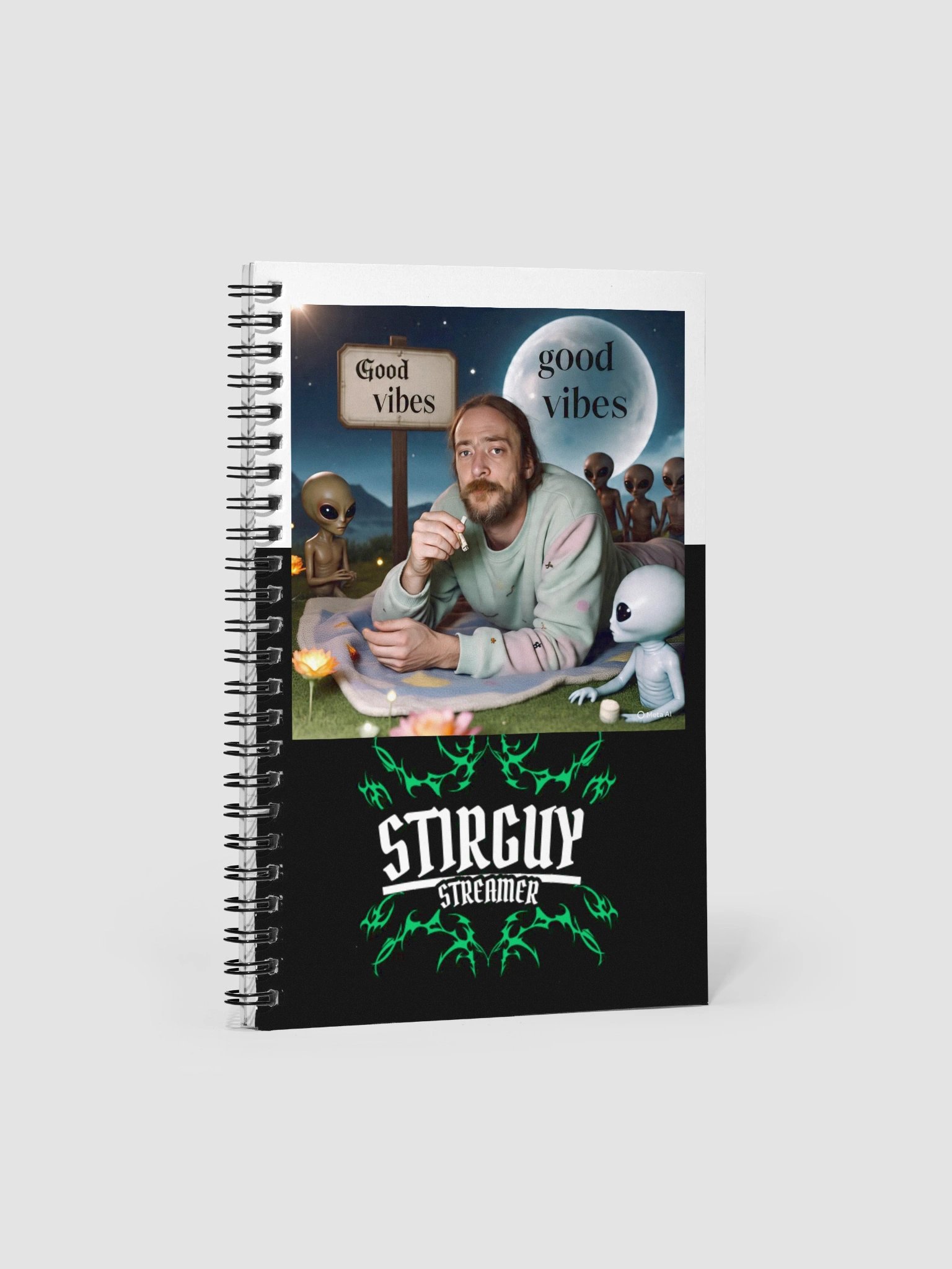 Whimsical Alien Blanket Spiral Notebook product image (1)