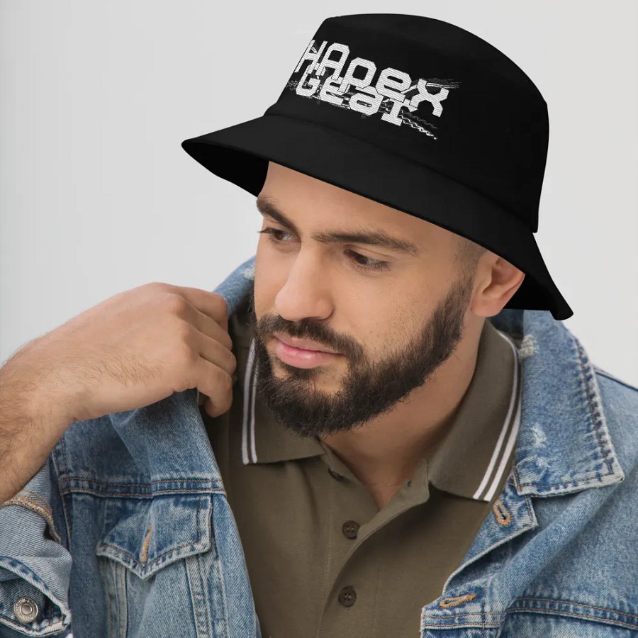 Bucket Hat - Embroidered - White HApex Gear White Logo product image (12)