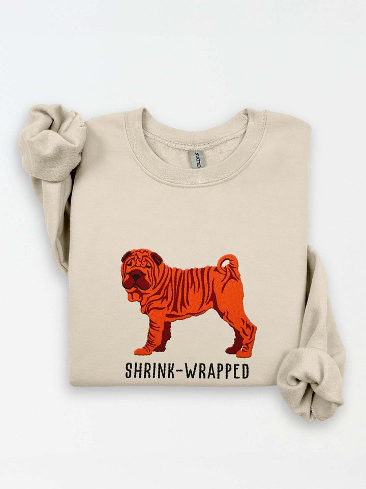 Shrink-Wrapped Sweatshirt (Embroidered) of a Chinese Shar-Pei(Red) product image (1)