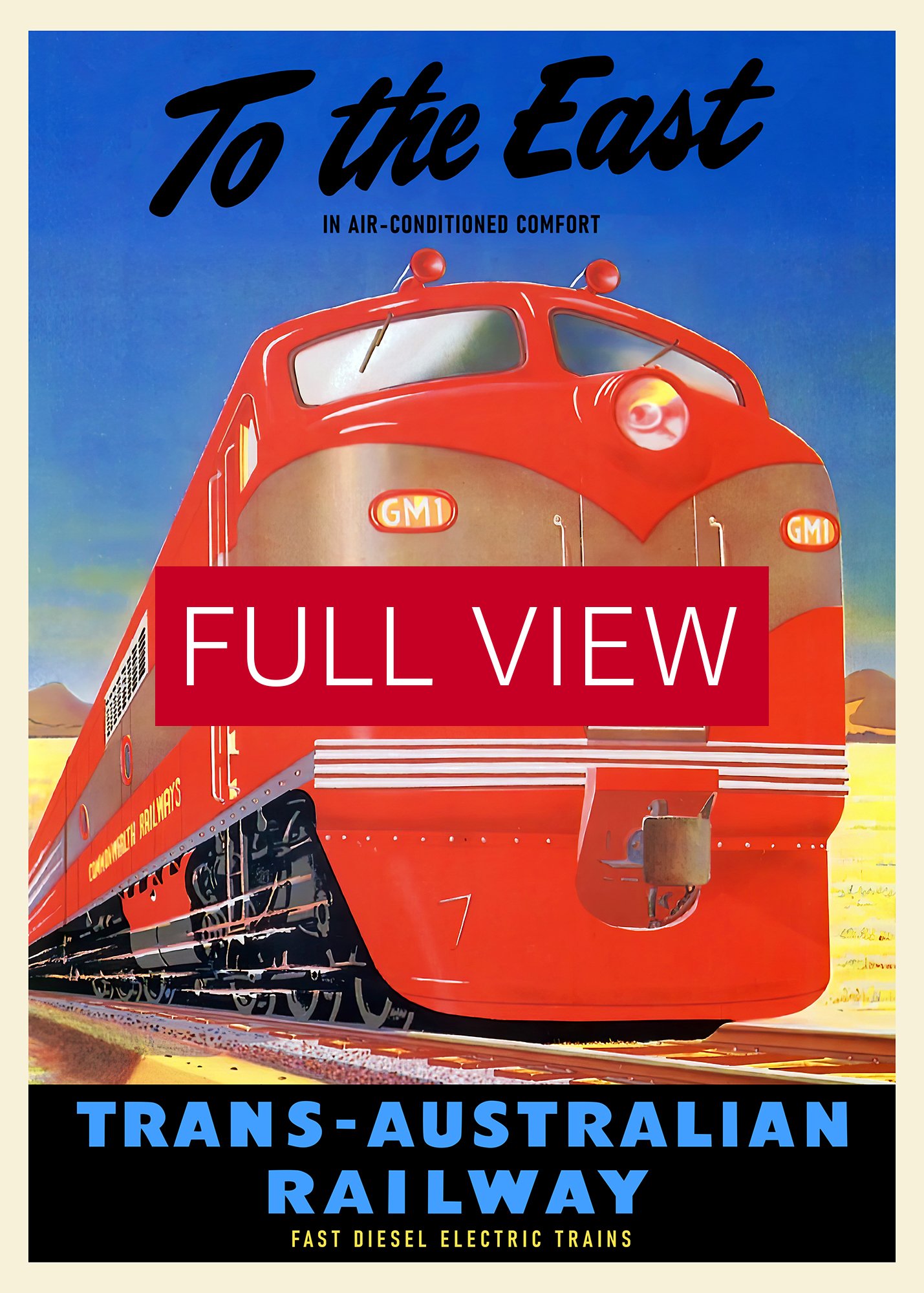 Trans-Australian Railway, 1950s — retro train poster, vintage train art, train print, retro travel wall art product image (3)