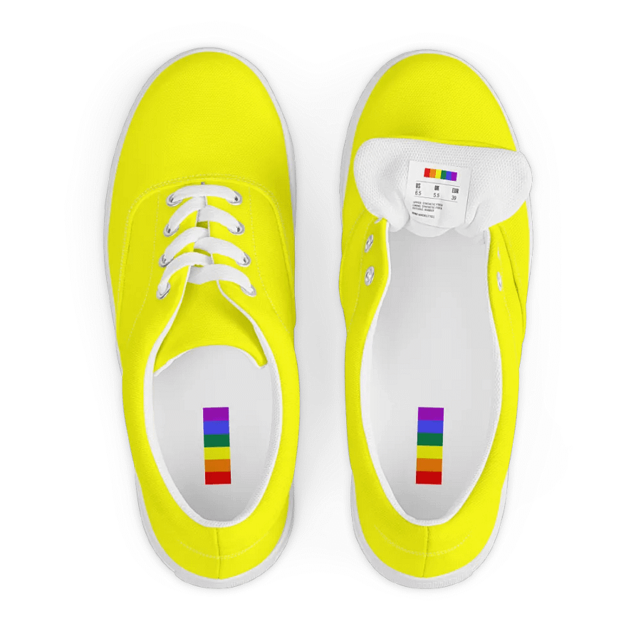 Women's Bright Yellow Lace-Up Canvas Shoes product image (4)