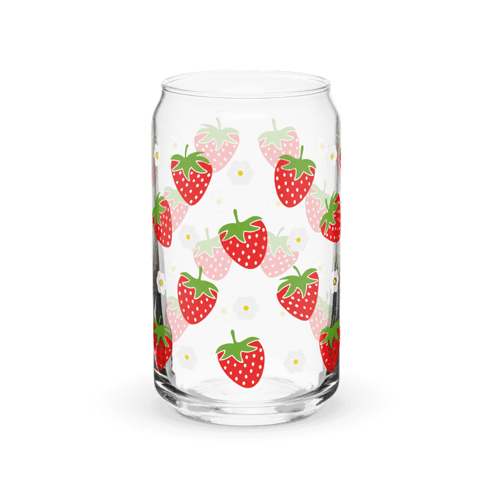 Berry and Daisies Cute Glass Can product image (2)